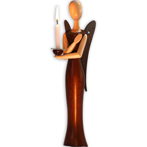Sternkopf-Engel Pure Nature, stehend, mit Kerzenhalter (50 cm)